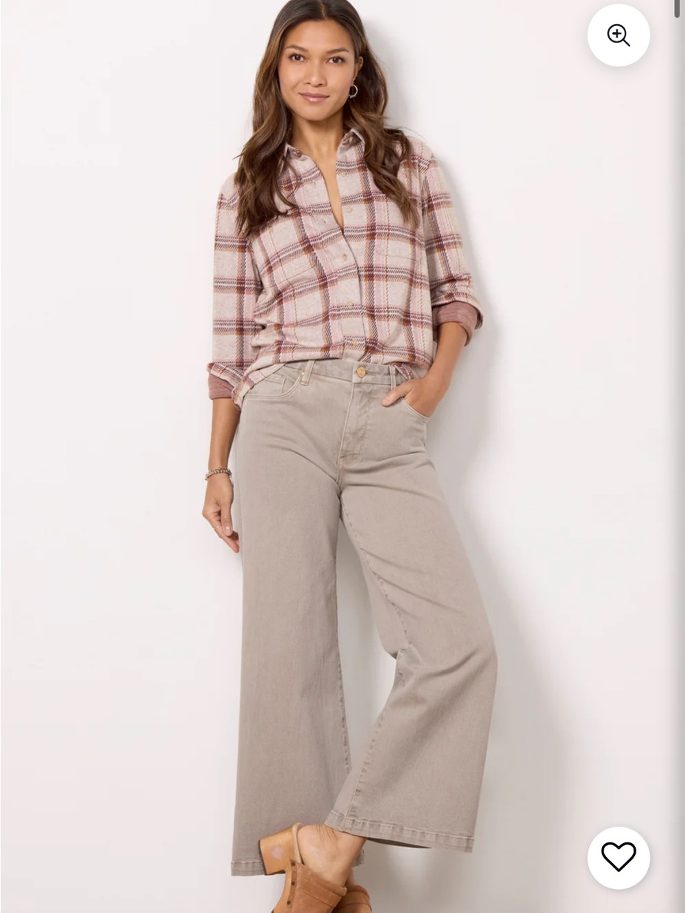 NWT Kut from the Kloth Meg Wide-leg Jean sz10 Tan "Coffee Cream"